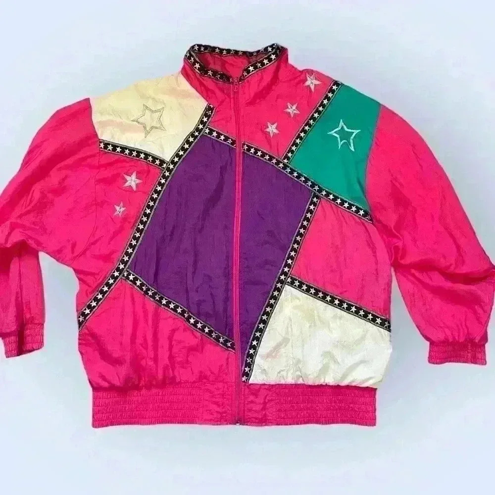 Vintage 80’s Nylon Women’s Windbreaker Track Jacket